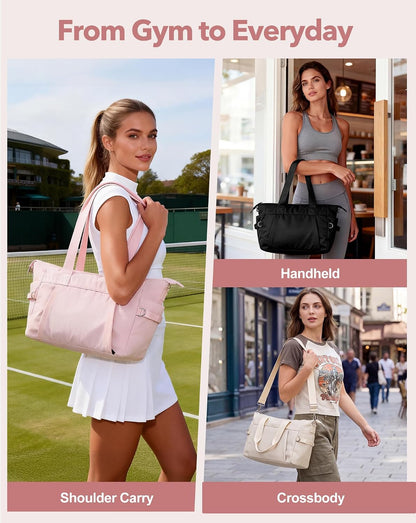 Small Gym Bag for Women, Lightweight Mini Duffle Bag with Wet Compartment, Perfect as a Travel Carry On or Crossbody Weekender for Sport, Workout & Dance