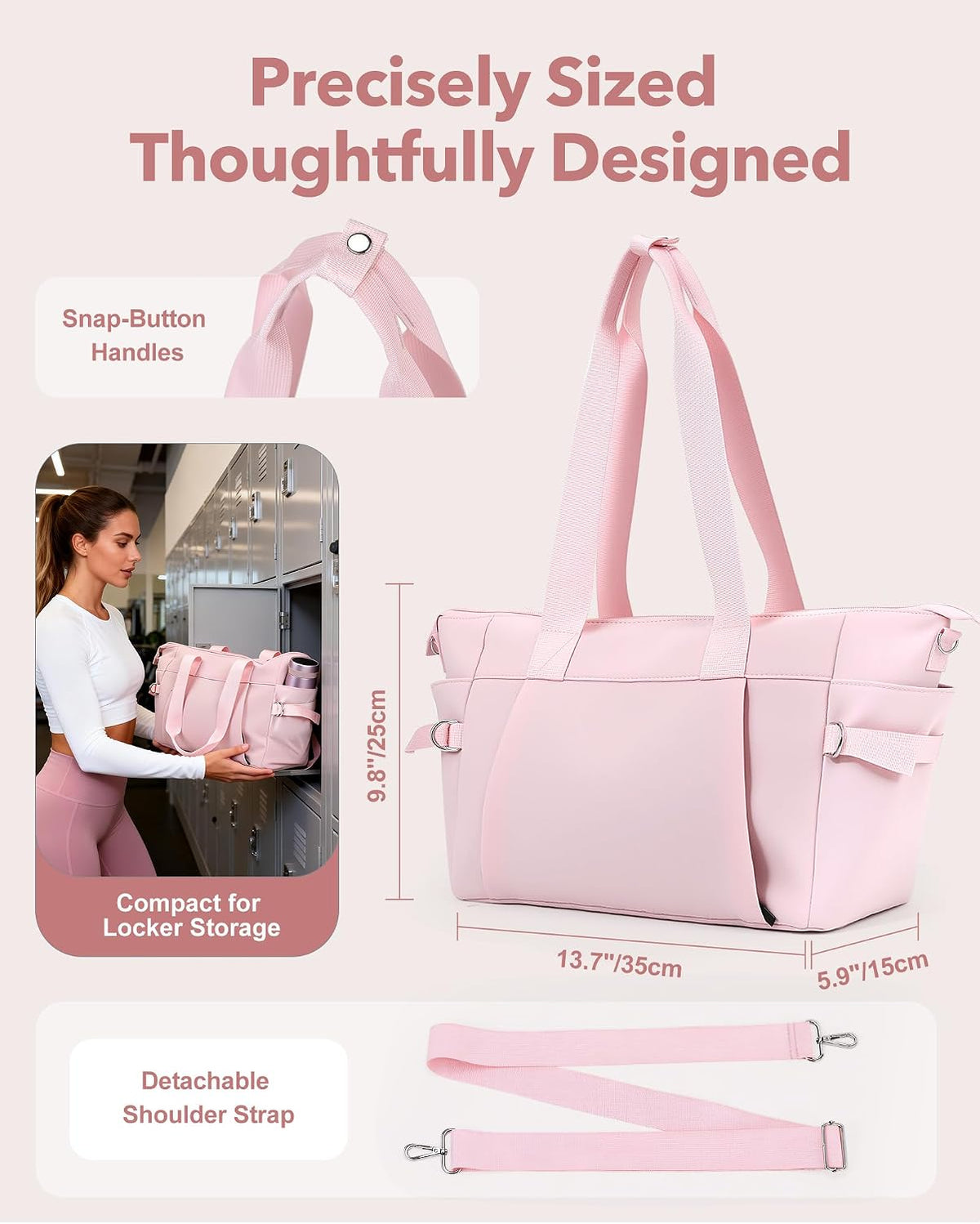 Small Gym Bag for Women, Lightweight Mini Duffle Bag with Wet Compartment, Perfect as a Travel Carry On or Crossbody Weekender for Sport, Workout & Dance
