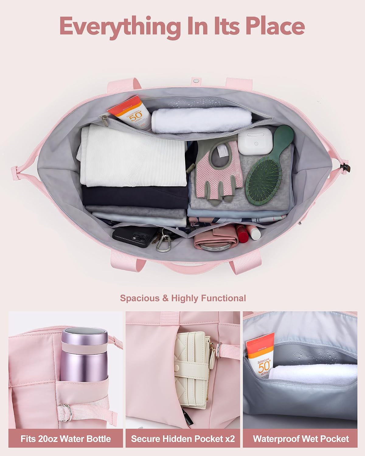 Small Gym Bag for Women, Lightweight Mini Duffle Bag with Wet Compartment, Perfect as a Travel Carry On or Crossbody Weekender for Sport, Workout & Dance