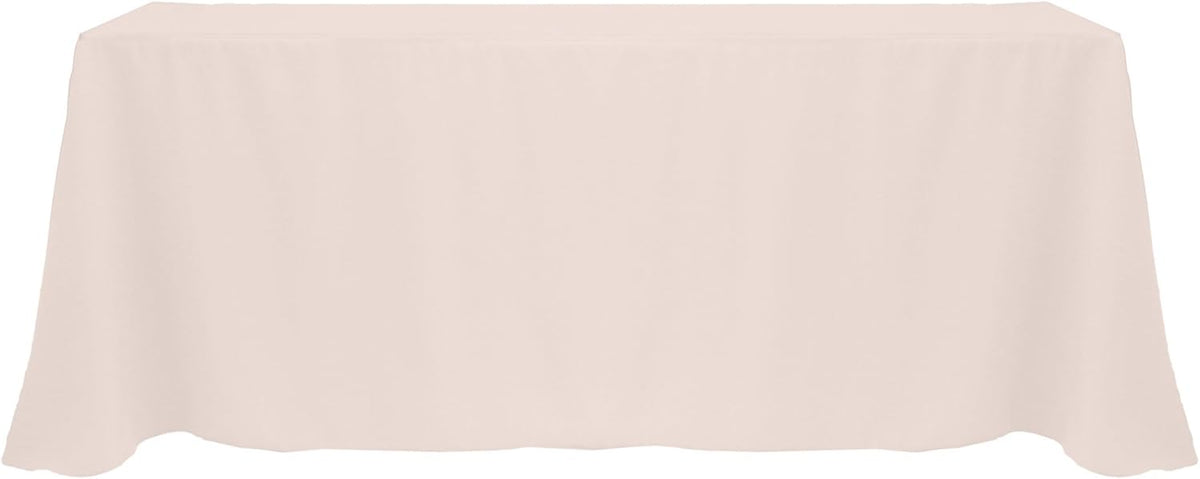 108x132-Inch Rectangular Polyester Tablecloth, Ice Peach