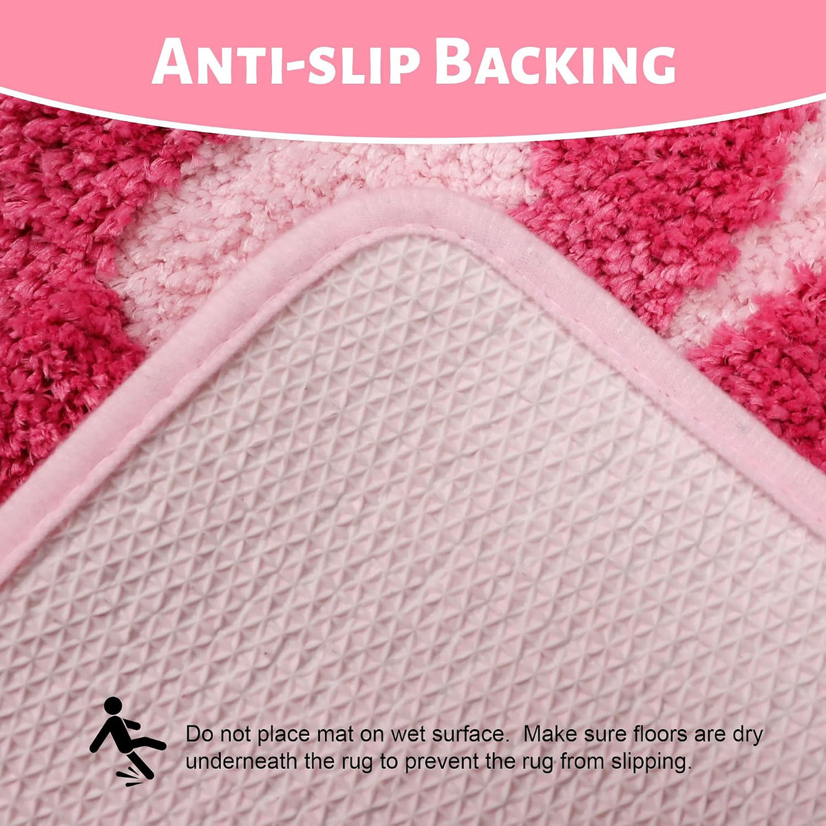 You Look Good Bathroom Rug, Hot Pink, 20''x60'' Soft Plush, Super Water Absorbent, Non-Slip Backing, Easy Cleaning, Vibrant Decor