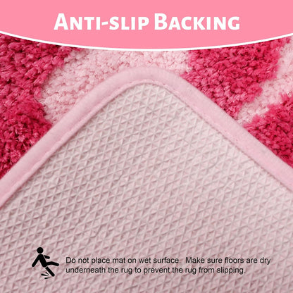 You Look Good Bathroom Rug, Hot Pink, 20''x60'' Soft Plush, Super Water Absorbent, Non-Slip Backing, Easy Cleaning, Vibrant Decor