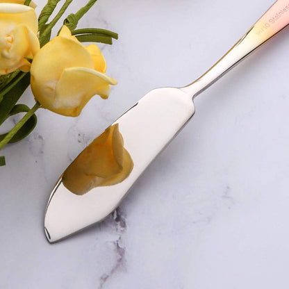 6-Piece Stainless Steel Butter Knife Set, Gradient Rose Gold Cheese & Sandwich Spreader with Polished Edges, Dishwasher Safe Breakfast Utensils for Kitchen & Dining