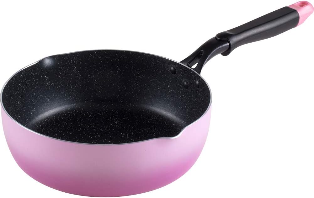 RA-9720 Deep Frying Pan, 8.7 inches (22 cm), For Gas Fire, PFOA Free, Fluorine Resin Processing, Pink