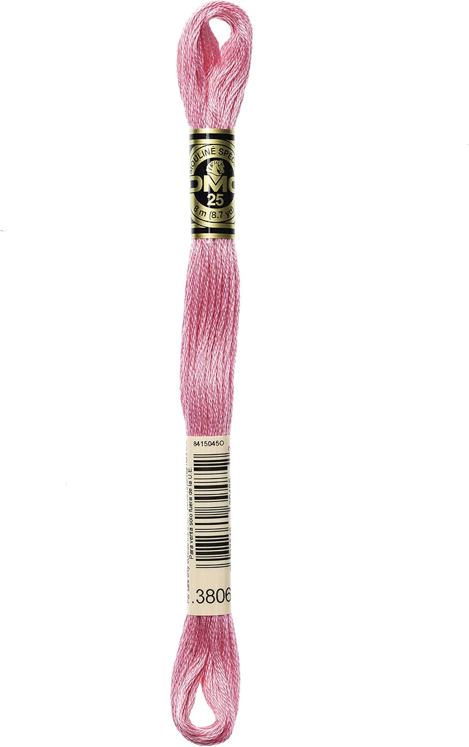 117-3806 Mouline Stranded Cotton Six Strand Embroidery Floss Thread, Light Cyclamen Pink, 8.7-Yard