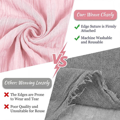 10 Pack Light Pink 17 x 108 Inch Cheesecloth Table Runner - Boho Gauze Sheer Fabric for Wedding Baby Shower Party Home Decor