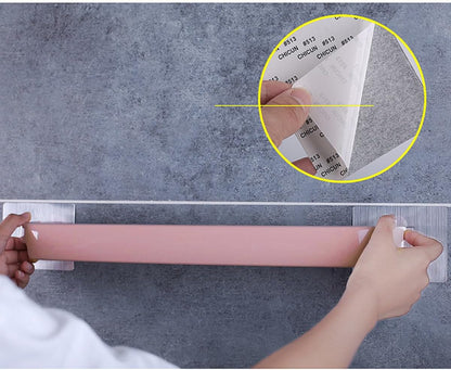 Wall Mounted Self Adhesive Towel Rack Plastic for Bathroom