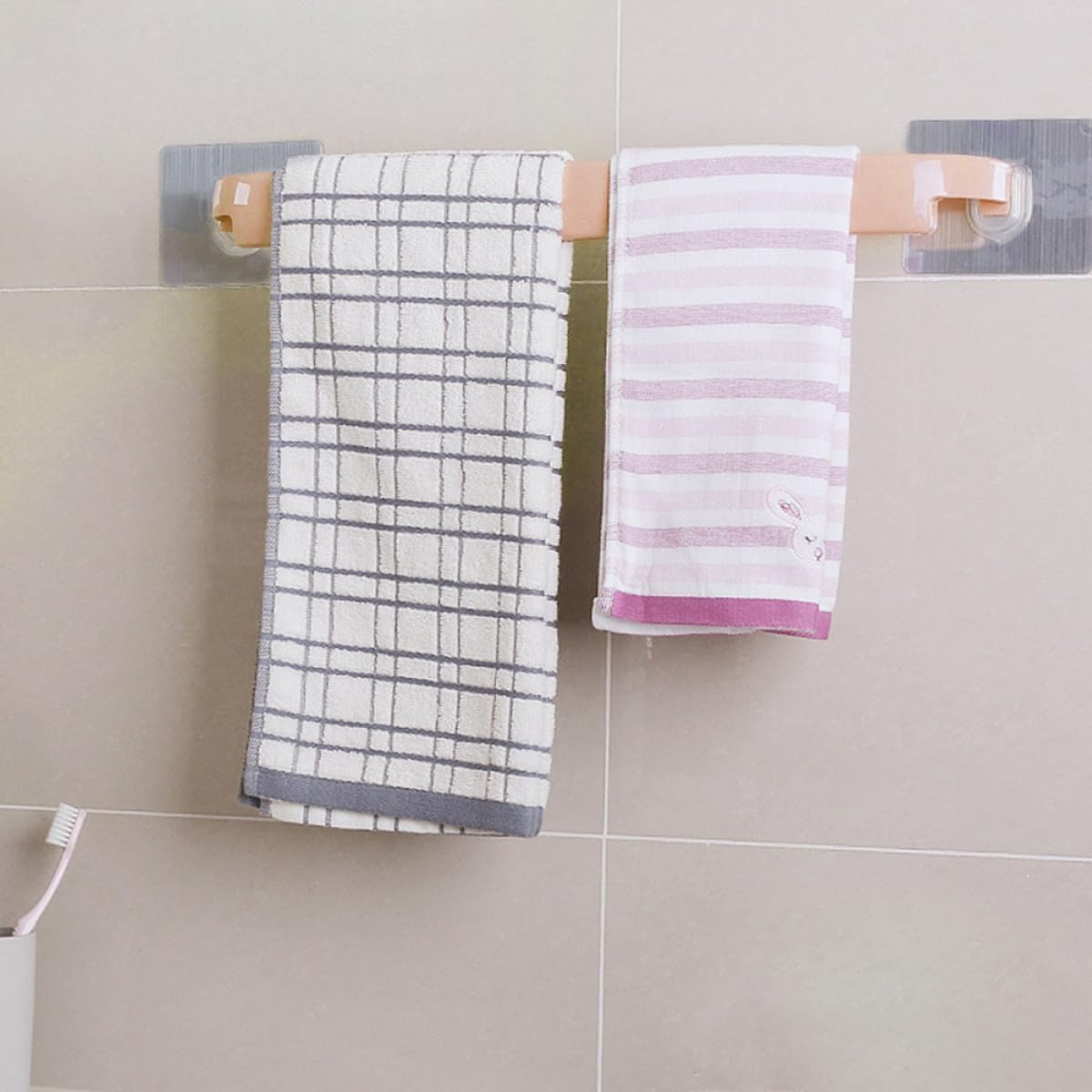 Wall Mounted Self Adhesive Towel Rack Plastic for Bathroom