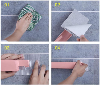 Wall Mounted Self Adhesive Towel Rack Plastic for Bathroom