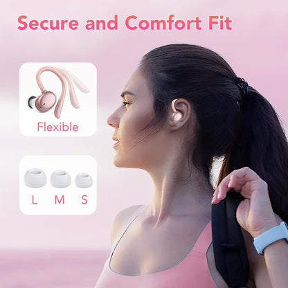 Bluetooth Headphones Wireless Earbuds 72hrs Playtime Wireless Charging Case Digital Display, Ear Buds with Earhook,IPX7 Waterproof, Deep Bass 2.0,Over-Ear Earphones for Sport Running