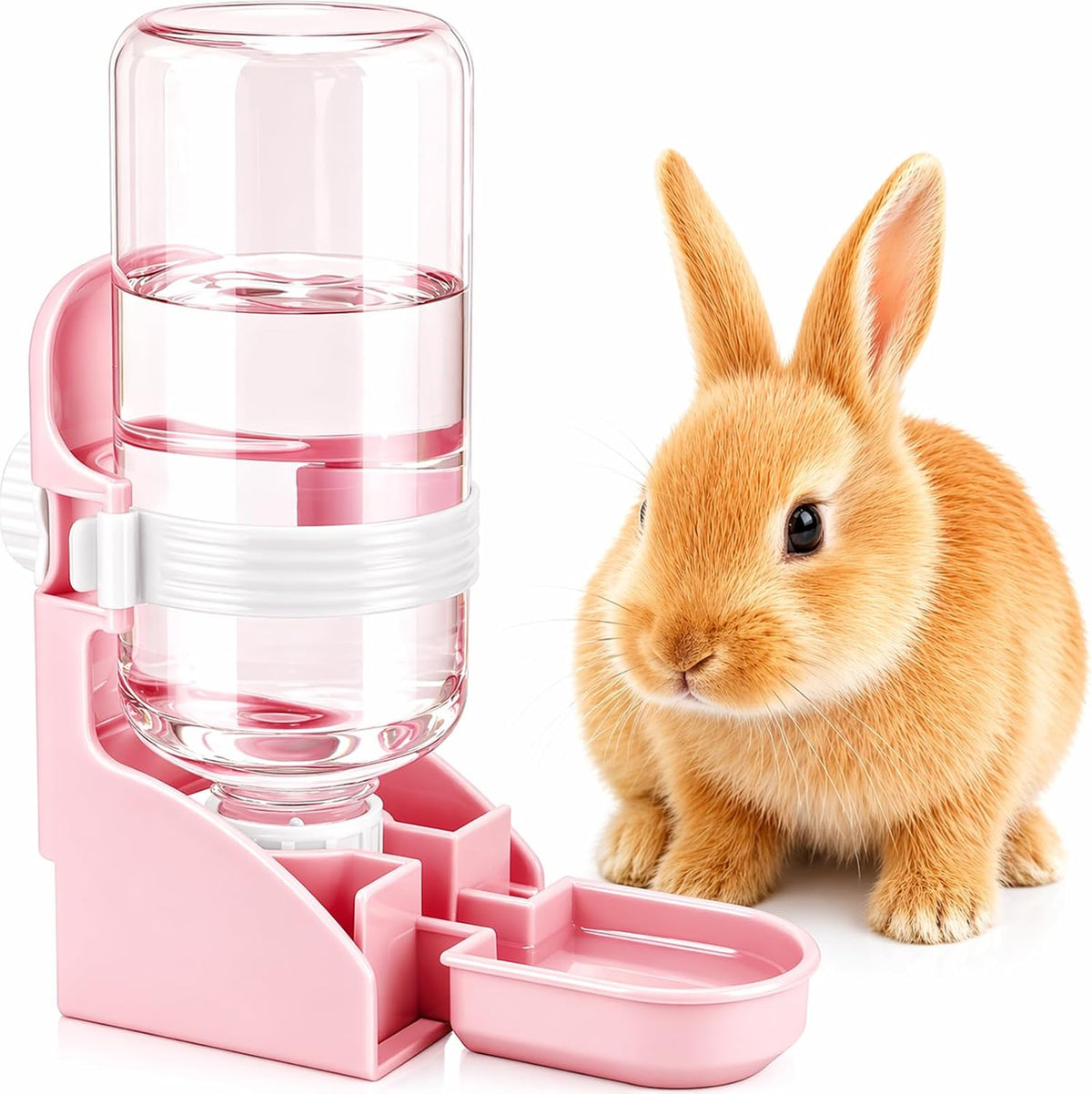 Rabbit Water Bottle No-Drip, Bunny Guinea Pig Water Dispenser(Pink)