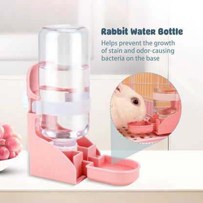Rabbit Water Bottle No-Drip, Bunny Guinea Pig Water Dispenser(Pink)