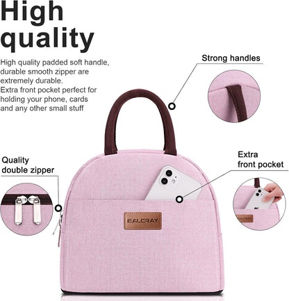 Lunch Bag for Women Men Adult Lunch Box (Pink), M