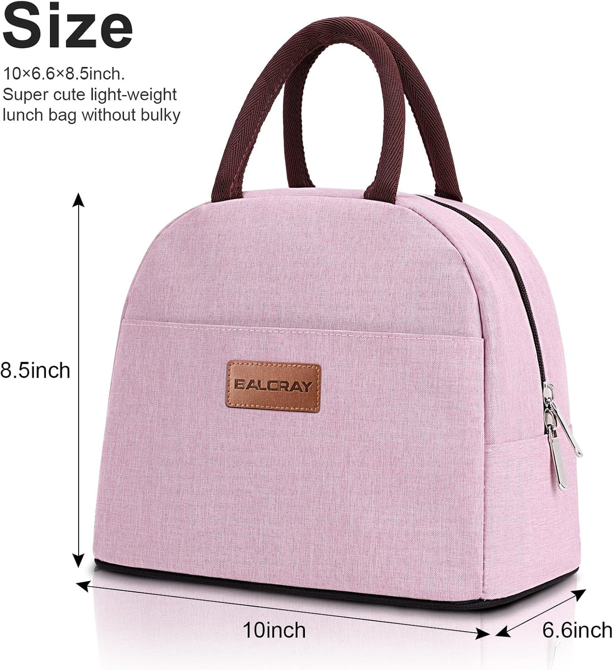 Lunch Bag for Women Men Adult Lunch Box (Pink), M