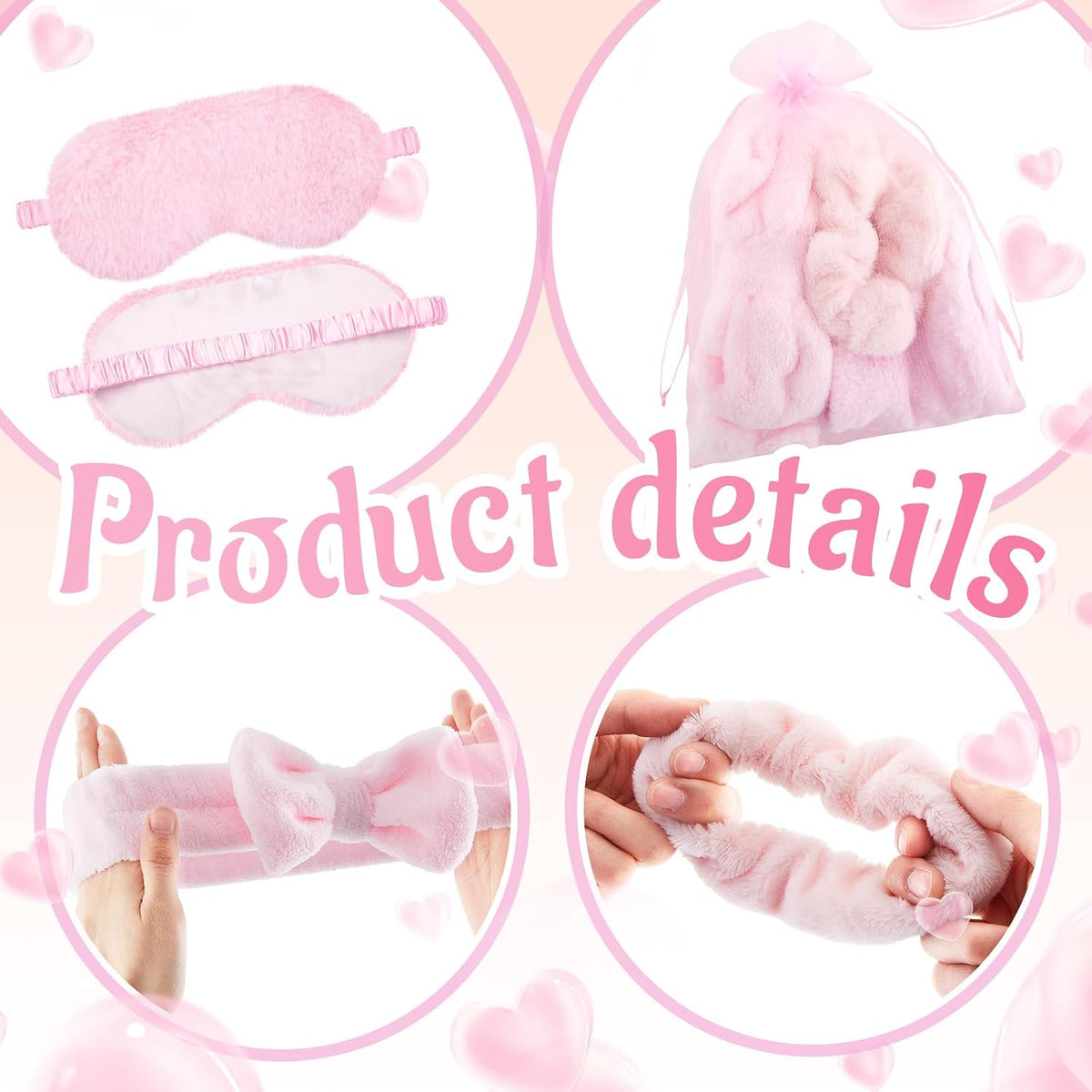 96 Pcs/ 12 Set Sleepover Party Supplies Slumber/ Spa Kit, Pink