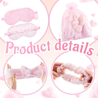 96 Pcs/ 12 Set Sleepover Party Supplies Slumber/ Spa Kit, Pink
