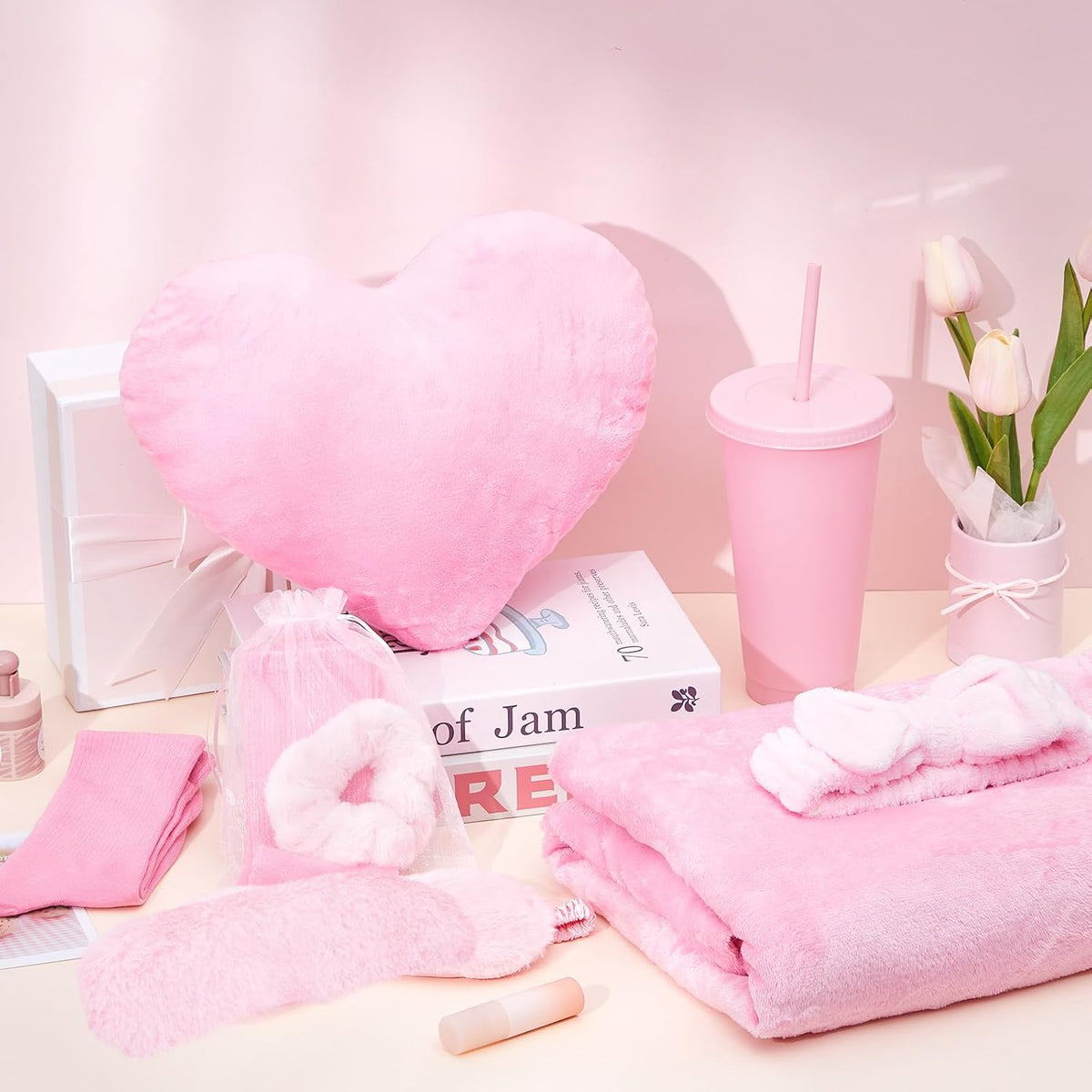 96 Pcs/ 12 Set Sleepover Party Supplies Slumber/ Spa Kit, Pink