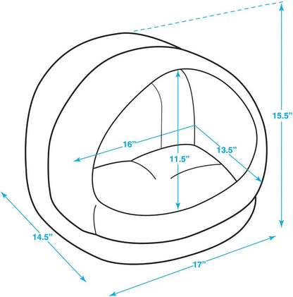 Best Pet Supplies Cat Bed for Indoor Cat, Domed Tent House with Removable Pillow, Covered Cat Cave for Small Dog, Puppies and All Breeds of Cats - Gray, 17 x 15 x H:14"