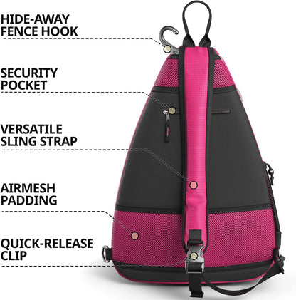 Sling Bag - Crossbody Backpack for Pickleball, Tennis, Racketball, and Travel for Men and Women