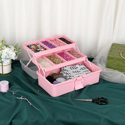 3-Layer Plastic Dividing Storage Box Craft Organizer and Storage