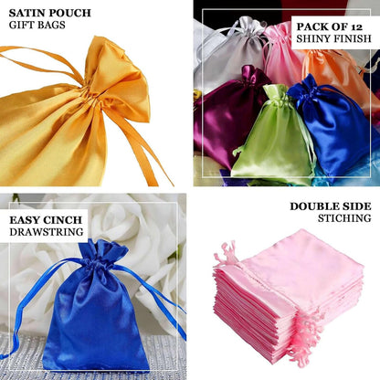 Efavormart 60 Pack 4"x6" Peach Satin Drawstring Gift Bags, Premium Silky Favor Pouches for Large Weddings, Bridal Showers, Jewelry, Candy, and Party Favors