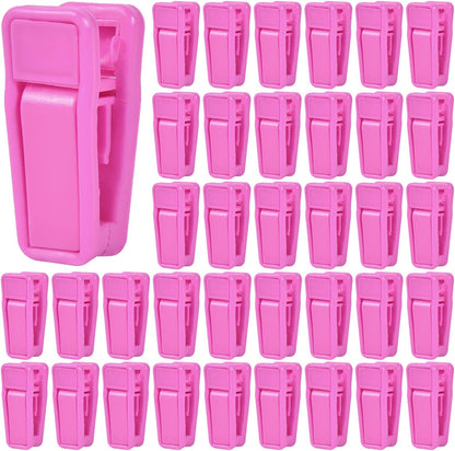 40 Pcs Plastic Baby Hanger Clips Slim-line Finger Clips Set for Clothes Hanger Velvet Hanger (Pink)