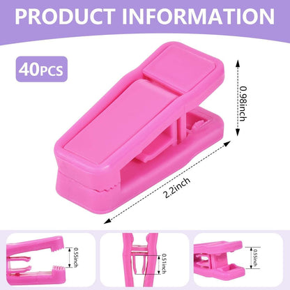 40 Pcs Plastic Baby Hanger Clips Slim-line Finger Clips Set for Clothes Hanger Velvet Hanger (Pink)