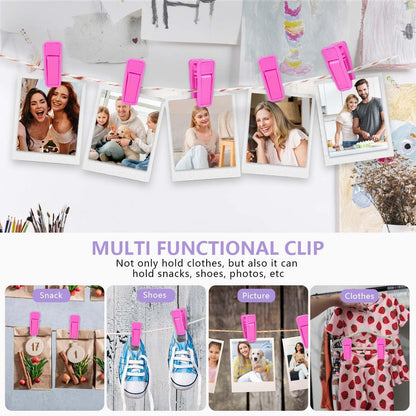 40 Pcs Plastic Baby Hanger Clips Slim-line Finger Clips Set for Clothes Hanger Velvet Hanger (Pink)