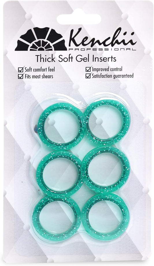 Kenchii Extra Soft Premium Shear Finger Ring Inserts - Thick, Quality Comfort. Elevate Your Grooming Experience with Precision and Style in Multiple Colors (Green)