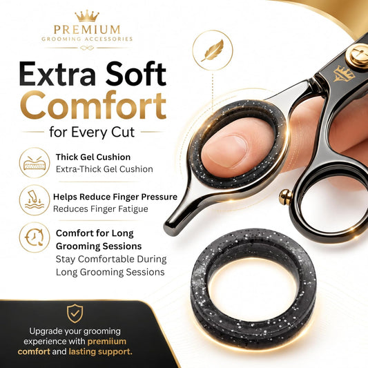 Kenchii Extra Soft Premium Shear Finger Ring Inserts - Thick, Quality Comfort. Elevate Your Grooming Experience with Precision and Style in Multiple Colors (Green)