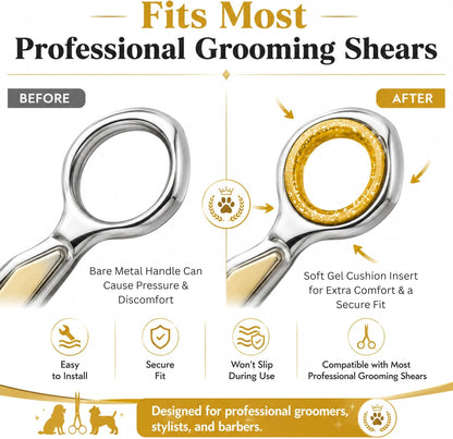 Kenchii Extra Soft Premium Shear Finger Ring Inserts - Thick, Quality Comfort. Elevate Your Grooming Experience with Precision and Style in Multiple Colors (Green)