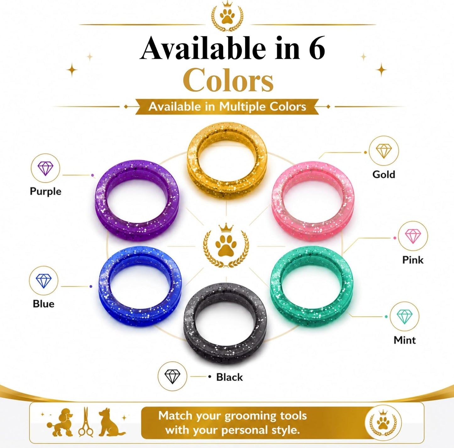 Kenchii Extra Soft Premium Shear Finger Ring Inserts - Thick, Quality Comfort. Elevate Your Grooming Experience with Precision and Style in Multiple Colors (Green)