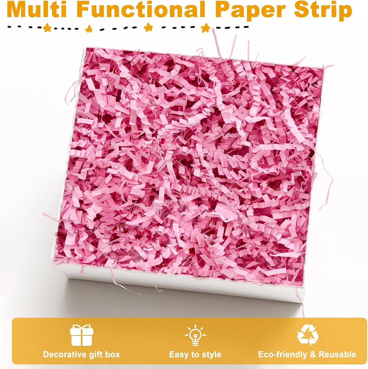 Crinkle Cut Paper Shred Filler,1 LB Pink Shredded Paper for Gift Boxes Bags Basket Filler Decoration,Grass Cushion Paper Streamer Stuffing for Christmas,Valentines' Day,Mother's Day Gift Wrapping