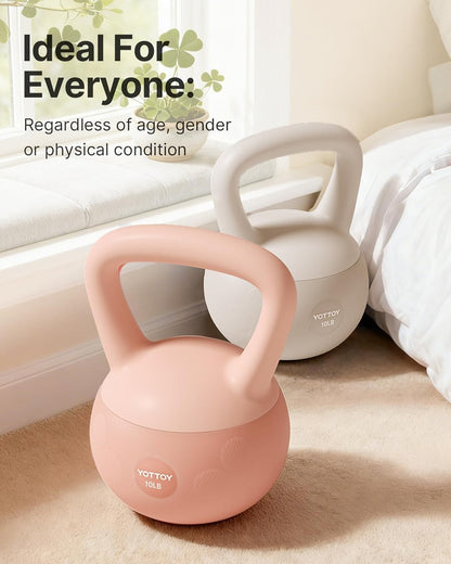Soft Kettlebell for Home Workouts, Anti-Slip Wide Handle Strength Training Kettlebells, Cushioned Base for Safety - Ideal for Men, Women & Beginners