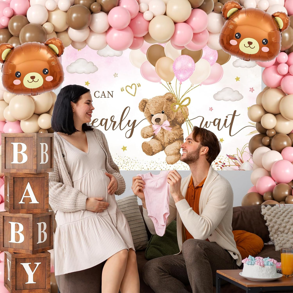 Pink Bear Baby Shower Decorations for Girl