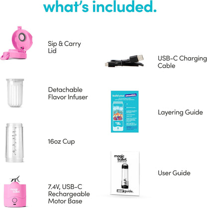 magic bullet Portable Blender MBPB50100FP Flamingo Pink
