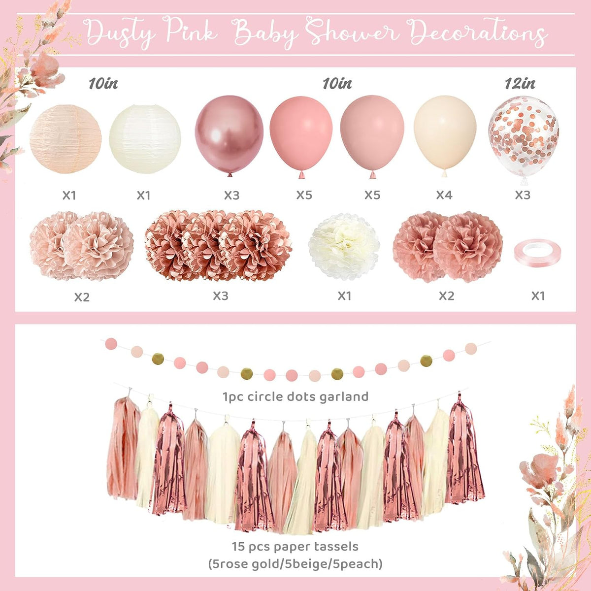 Rose Gold Baby Shower Decorations for Girl Welcome Baby Banner