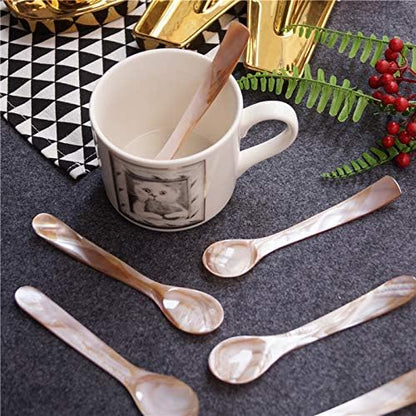 Mother of Pearl MOP Caviar Spoons Pink - Set of 10 pcs