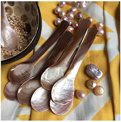 Mother of Pearl MOP Caviar Spoons Pink - Set of 10 pcs