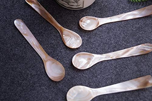 Mother of Pearl MOP Caviar Spoons Pink - Set of 10 pcs