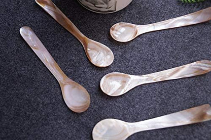 Mother of Pearl MOP Caviar Spoons Pink - Set of 10 pcs