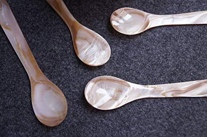 Mother of Pearl MOP Caviar Spoons Pink - Set of 10 pcs