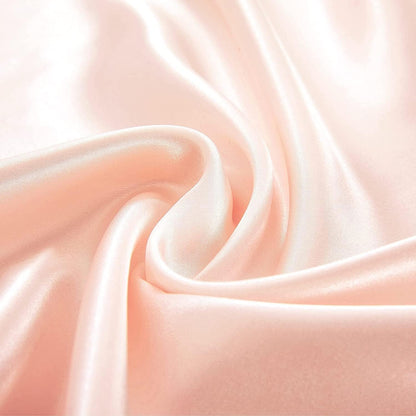 Satin Sheets Queen Size Sets, 4 Piece Peach Satin Bed Sheet Set with 15" Deep Pocket, Soft Satin Sheets Queen - Peach