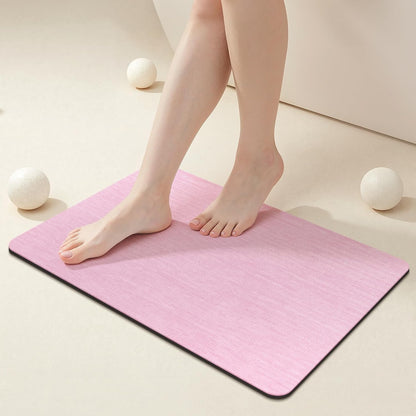 Bath Mat 16"x24",Ultra Thin Bathroom Rug fit Under Door Pink