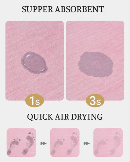 Bath Mat 16"x24",Ultra Thin Bathroom Rug fit Under Door Pink