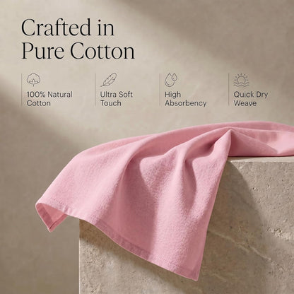 Urban Villa Kitchen Towels 100% Cotton Dish Towels for Kitchen(Set of 6) 20”x30” Dish Cloths Highly Absorbent Kitchen Linen Set with Hanging Loop Perfect for Drying Dishes Cleaning Hand Towels – Pink