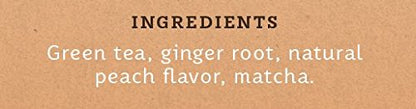 Ginger Peach Green Tea & Matcha Blend, Box of 100 Tea Bags (Packaging May Vary)