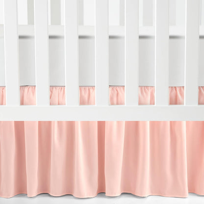 Ruffle Crib Skirt, 16" Drop, Pink