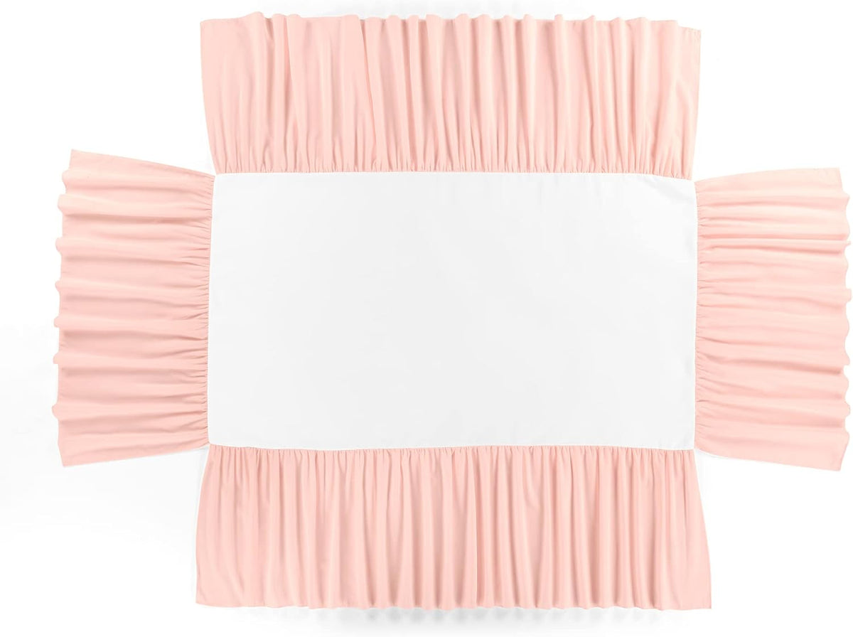 Ruffle Crib Skirt, 16" Drop, Pink