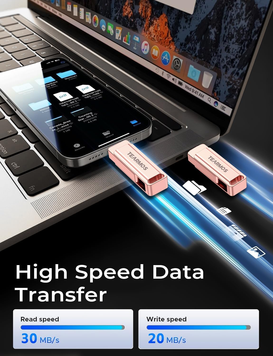 512GB Photo Stick for iPhone Flash Drive, Memory Stick Phone Storage for Photos and Videos Files Backup, Compatible with iPhone iPad Android PC, Plug & Play, No App Required (Rose Pink)